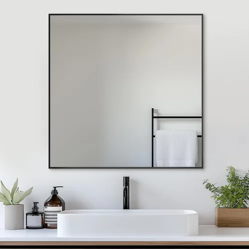 Miniatura 14 de Antok Espejo de baño con marco de metal negro de 22 x 30 pulgadas, espejo de pared con esquinas redondas, espejo de tocador para sobre el fregadero