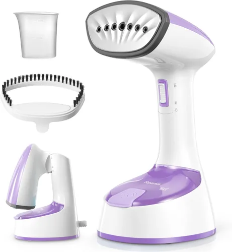 Miniatura 10 de Reemix Vaporizador para ropa, diseño de mano plegable, removedor de arrugas, 0.71 oz/min fuerte penetrante, calentamiento rápido de 25 sec