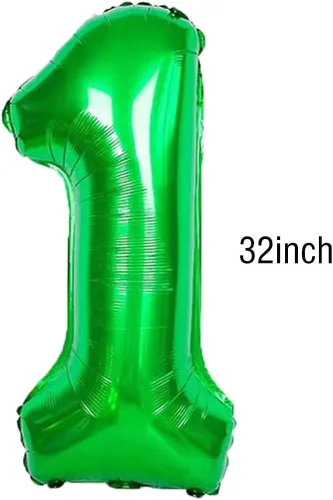 Miniatura 3 de Decoraciones de dinosaurio de primer cumpleaños - Globos de aluminio de dinosaurio y suministros de fiesta para niños