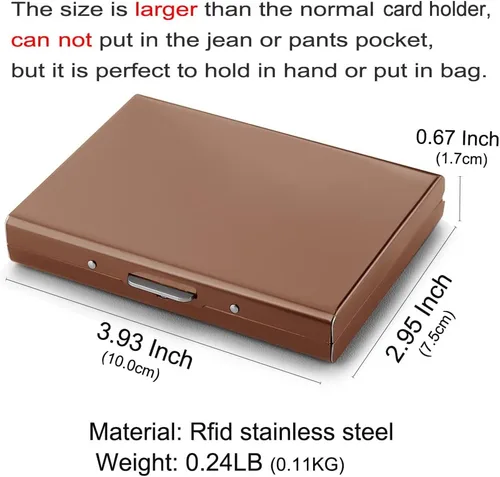 Miniatura 5 de EASTNIGHTS Soporte para tarjetas de crédito RFID, protector de metal para tarjetas de crédito para hombres y mujeres, paquete de caja de regalo