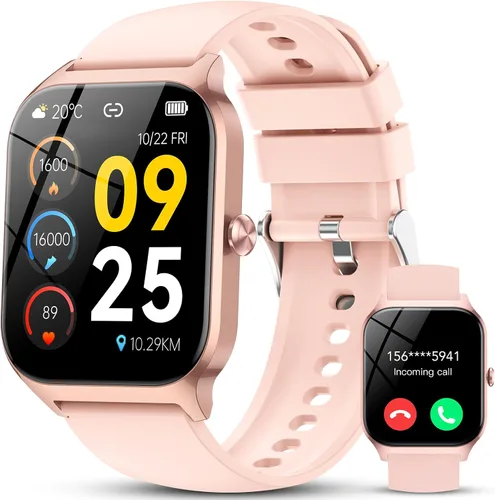 CASCHO Relojes inteligentes para mujer, reloj inteligente HD de 1.85 pulgadas con más de 120 modos deportivos/frecuencia cardíaca/monitor de sueño,