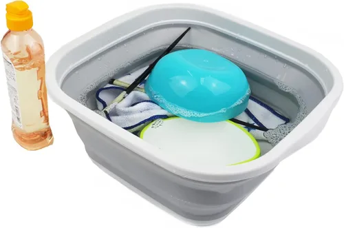 Miniatura 6 de SAMMART Juego de 2 tinas plegables de 5.5 L (1.4 galones) - Tina plegable para platos - Lavabo portátil - Tina de plástico que ahorra espacio