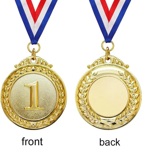 Miniatura 2 de Myartte Juego de 5 medallas de oro – Medallas de premio de estilo olímpico para deportes, competiciones, abejas de ortografía, recuerdos de fiesta
