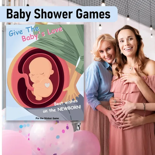 Miniatura 5 de Juegos de baby shower, recuerdos de fiesta, pin the heart en los juegos del bebé, decoraciones de baby shower, suministros de fiesta de cumpleaños