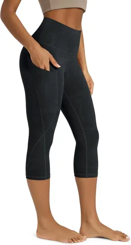 Miniatura 75 de ODODOS - Leggings capri de cintura alta para mujer con bolsillos, control de abdomen, no se transparentan, para entrenamiento atlético, running