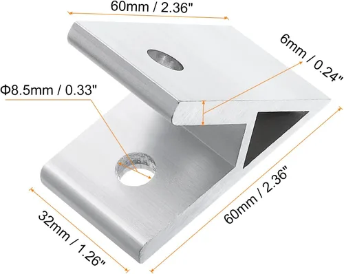 Miniatura 2 de uxcell 2 soportes de esquina de perfil de aluminio con ángulo de 45 grados, conectores de junta de esquina para serie 4040 (tono plateado)