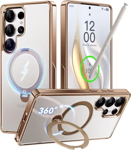 Miniatura 22 de CASEKOO Funda azul cielo brillante para Samsung Galaxy S26 Ultra [soporte magnético giratorio de 360°] [compatible con MagSafe]