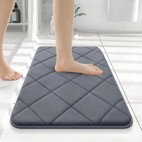 Miniatura 150 de OLANLY Tapete de baño de espuma viscoelástica de 24 x 16 pulgadas, ultra suave y absorbente, lavable a máquina, cómodo tapete de baño para suelo