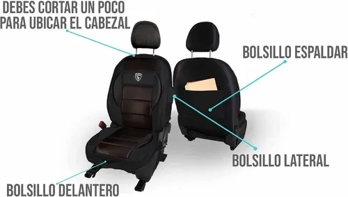 Miniatura 7 de Genérico Cubre Asientos de Carros Set Fundas Universal Juego 11 piezas Forros Deportivos Negro