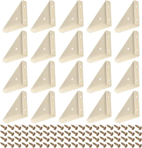Miniatura 16 de uxcell 20 soportes de esquina angulares de 1.496 pulgadas x 1.496 pulgadas, soportes de acero laminado en frío con tornillos para borde de Negro