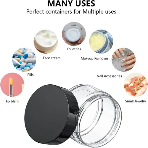 Miniatura 6 de Recipientes de tamaño de viaje para artículos de tocador, 4 frascos pequeños de cosméticos de 1 onza para maquillaje, cremas faciales, loción