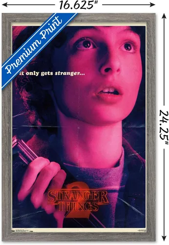 Miniatura 3 de Netflix Stranger Things: Temporada 2 - Póster de pared de Mike, 22.4 x 14.7 pulgadas, versión con marco de madera de Barnwood