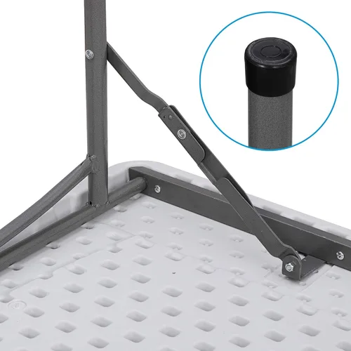 Miniatura 6 de Mesa cuadrada plegable de resina multiusos de aproximadamente 3 pies, plástico para interiores y exteriores, ligero y portátil para hogar, oficina