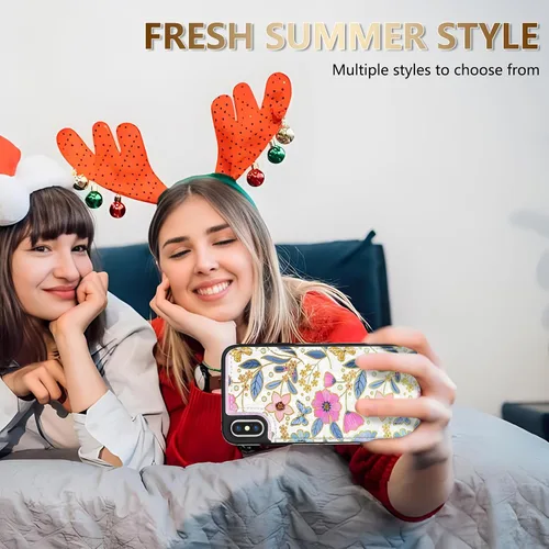 Miniatura 6 de NNH Funda tipo cartera compatible con iPhone Xs Max con bloqueo RFID, ranuras para tarjetas, folio de piel sintética, función atril, doble cierre