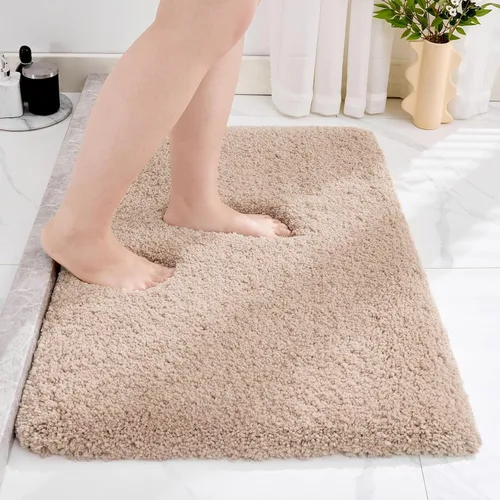 Miniatura 25 de Disolla Alfombras pequeñas para baño 17x24 antideslizante, alfombra de baño blanca esponjosa para el suelo del baño, lavable a máquina, alfombra