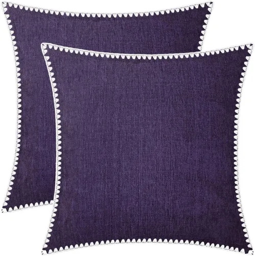 Miniatura 82 de BRAWARM Fundas de almohada 40x40 cm - Paquete de 2 fundas de almohada de chenilla negra, fundas de almohada de chenilla suave teñida sólida