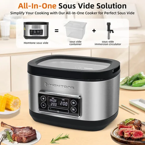 Miniatura 3 de Olla Sous Vide Homtone, Máquina de Cocina Suveed de 8 Quart, Control de Temperatura de Acero Inoxidable Sous Vide, Olla Sous Vide Precisa