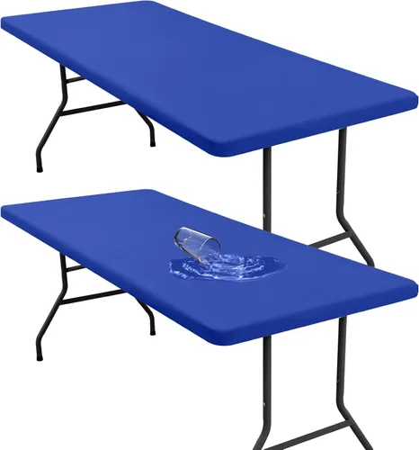 Miniatura 14 de homing Mantel rectangular elástico ajustable de 4 pies, funda de tela impermeable, mantel de poliéster lavable para cenas, fiestas, otoño