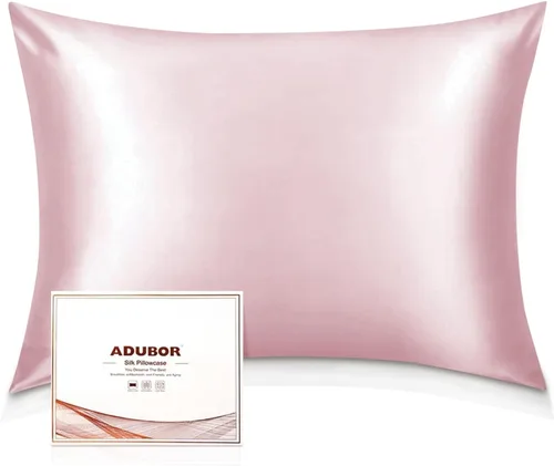 Miniatura 16 de Adubor Funda de almohada 100% de seda, fundas de almohada de seda de morera, 22 fibras de grado Momme 6A, funda de almohada de seda para la salud