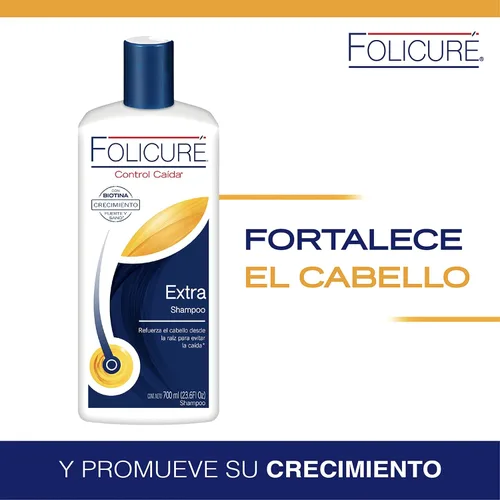 Miniatura 5 de 2 PACK!! FOLICURÉ EXTRA CHAMPÚ CONTROL CAÍDA CON BIOTINA, CRECIMIENTO FUERTE Y SANO