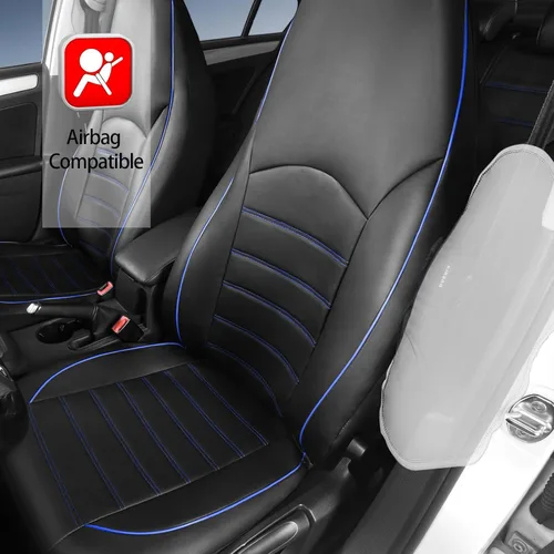 Miniatura 3 de TOYOUN fundas de asiento delantero de cuero sintético universales para automóvil, se adaptan a la mayoría de los autos, camiones, vehículos