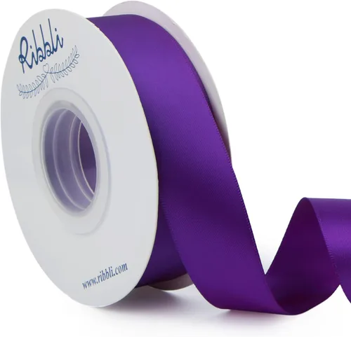 Miniatura 67 de Ribbli - Cinta de satén de doble cara dorada, 1 pulgada x 25 yardas, uso para ramo de lazos, envoltura de regalos, decoración de boda Dorado