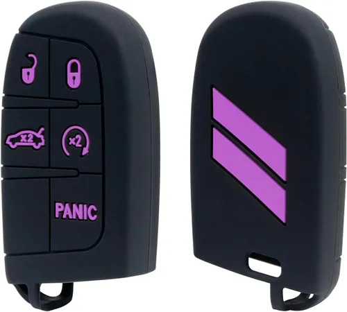 Miniatura 13 de Cubierta para llavero REMOCH para accesorios Dodge, estuche para llave de 5 botones para Dodge Charger Challenger Dart Durango Journey, control Rojo