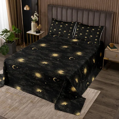 Miniatura 16 de Erosebridal Juego de colcha de teñido anudado arcoíris, juego de ropa de cama bohemio de calavera de la muerte, juego de ropa de cama tamaño King