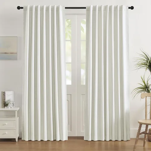 Miniatura 19 de UHITECH Cortinas opacas de 35 pulgadas de largo para sala de estar, 2 paneles, cortina opaca corta para cocina para ventanas pequeñas, cortinas