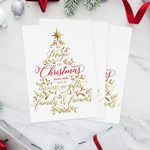 Miniatura 4 de Masterpiece Believe In The Magic Of Christmas Cards / Juego de 15 tarjetas navideñas en caja con detalles de papel de aluminio brillante y sobres