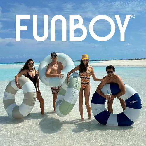 Miniatura 6 de FUNBOY Giant Vintage Stripe Inflatable Tube Pool Float with Cup Holder 48" Large Pool Float for Adults Inner Tube Swimming Pool Toys Swim Rings Pool