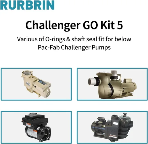 Miniatura 4 de PS-200 Kit de reparación de reconstrucción apto para bomba de piscina Pentair Challenger Go-Kit 5, sello de eje y junta tórica reemplazar piezas