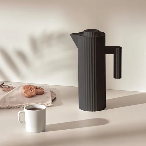 Miniatura 5 de Alessi Plissé MDL12 B - Jarra termoaislada en resina termoplástica con doble pared de vidrio térmico en el interior, color negro