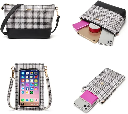 Miniatura 131 de Juego de 4 bolsas modernos para mujer de cuero sintético: bolso tote, bolso de hombro, bolso de mano y cartera.