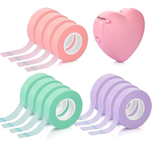 Miniatura 7 de Cinta de extensión de pestañas, cinta adhesiva transpirable, cinta de pestañas de tela no tejida con cortador dispensador de cinta en forma de Rosa
