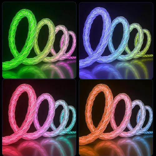 Miniatura 6 de Cable de carga para iPhone, cables Lightning LED que cambian de color, certificado Apple MFi, cable de carga rápida USB para Apple iPhone 13, 12, 11