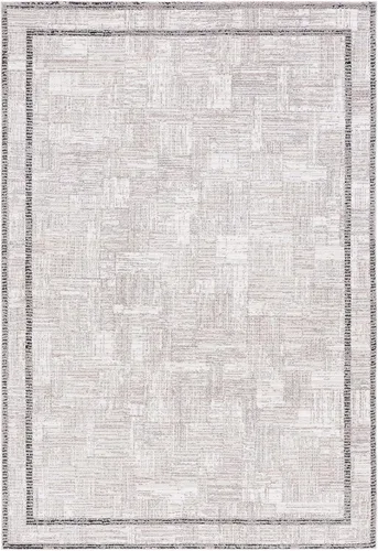 Miniatura 3 de SAFAVIEH Jade Collection - Alfombra de área de 4 x 6 pies, color marfil y beige negro, diseño de borde, ideal para zonas de alto tráfico en sala