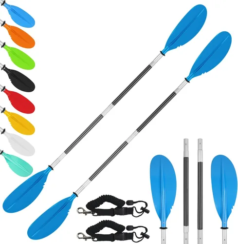 Miniatura 12 de Remo de kayak, 88 pulgadas, 4 piezas de remos para kayak, flotador de eje de aleación de aluminio resistente, ligero, desmontable, ajustable