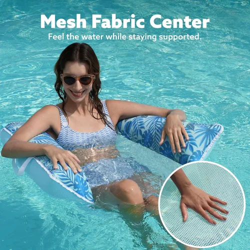 Miniatura 4 de Sloosh Paquete de 3 hamacas inflables para piscina, hamacas de agua, accesorios multiusos para piscina (silla, silla, hamaca, flotador)
