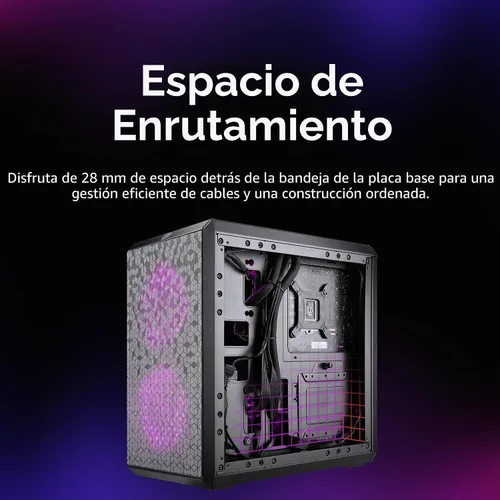 Miniatura 11 de Cooler Master MasterBox Q300L Torre Micro-ATX con filtro de polvo de diseño magnético, panel lateral acrílico transparente, E/S ajustable y flujo
