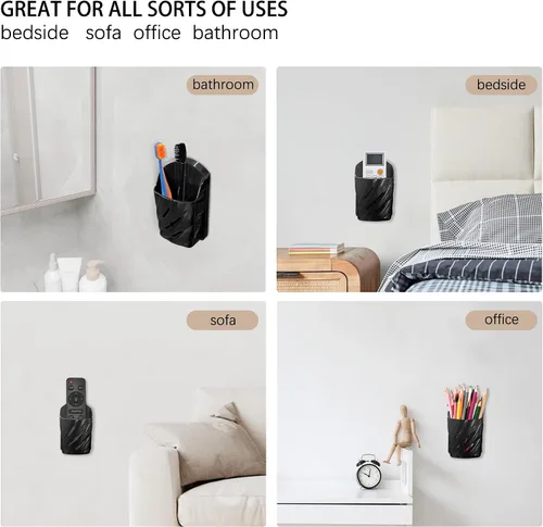 Miniatura 6 de Soporte de pared con control remoto, 6 unidades, elegante organizador remoto de plástico ABS, caja de almacenamiento para ventilador de TV, control