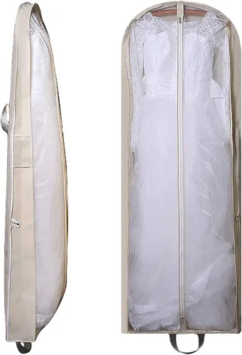 Miniatura 5 de Bolsa de ropa para vestido de novia de 63 pulgadas, extra grande, plegable, portátil, para viajes, equipaje colgante con bolsillos para mujeres, 5.9