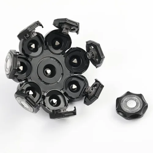 Miniatura 5 de Cabezal de repuesto para afeitadora eléctrica, 8 cabezales para hombres calvos, compatible con húmedo y seco, impermeable, 8D black3