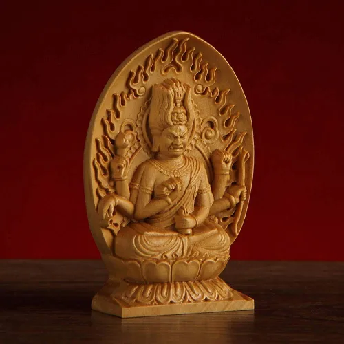 Miniatura 2 de Estatua de Buda sentada de 2.8 in, figura de Buda tallada en madera, bendición hecha a mano, escultura zen de Buda meditando, el nacimiento de una