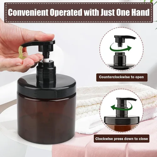 Miniatura 3 de Dispensador de Bomba de Cosywell 2 Paquetes 16.9oz/500ml Dispensador de Champú y Acondicionador Boca Ancha Dispensador de Jabón de Manos Recargable