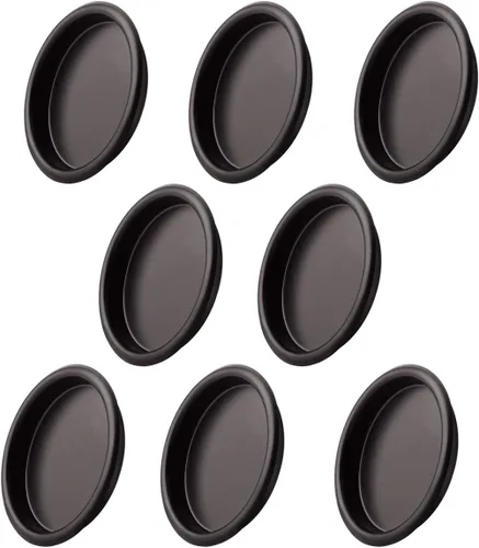 Miniatura 8 de Paquete de 14 tiradores de dedo para puerta de armario de bronce frotado con aceite - Tirador de dedo redondo de 2-1/8" para puerta corredera, Oil