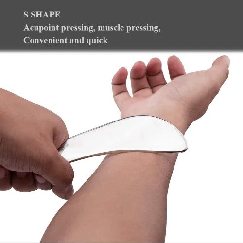 Miniatura 4 de FeelFree Sport Herramienta de masaje de raspado Gua Sha de acero inoxidable - Herramienta de raspado muscular para tejidos blandos, terapia física