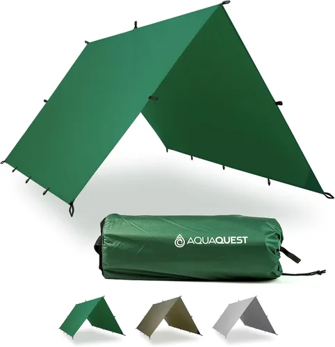 AquaQuest - Lona de guía ultraligera impermeable (5,000 mm) con costuras selladas de 40D Ripstop, mosquitero para mochileros, camping sigiloso y