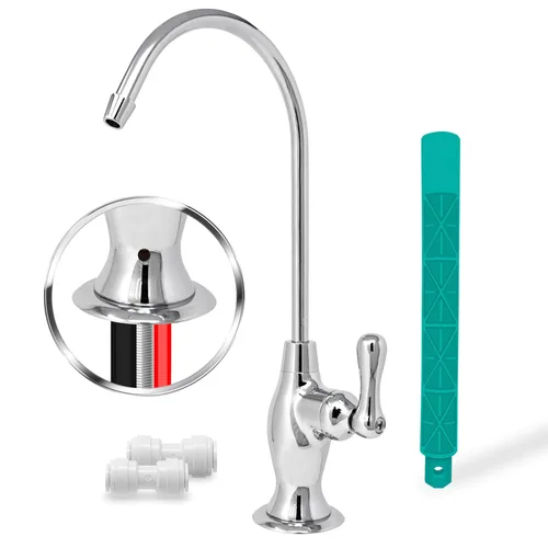 Metpure Grifo RO con Separación de Aire con 3 puertos de conexión. Sistema de filtración de agua potable de ósmosis inversa Dispensador de agua