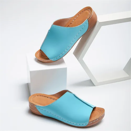 Miniatura 6 de Sandalias ortopédicas para mujer con soporte para el arco, cómodas sandalias ortopédicas de verano con puntera abierta Azul cielo
